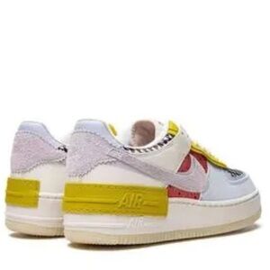 Force 1 Low Shadow Print Houndstooth Sneakers - Sail/Hydrogen Blue/Bright
Citron